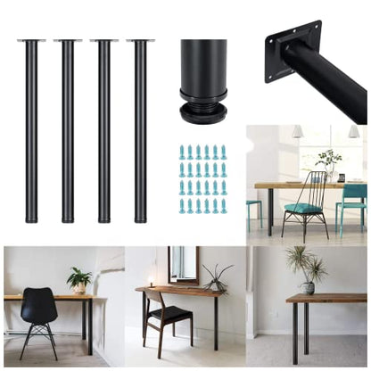 LCSDLHLSY 30 Incn Metal Table Legs,Round Furniture Legs,Set of 4(Black). - size: 30 Inch