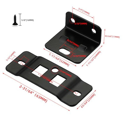 2-in-1 Snap in Locking Insert Brackets 10 Pack - L-Shaped 90° Angle Bracket