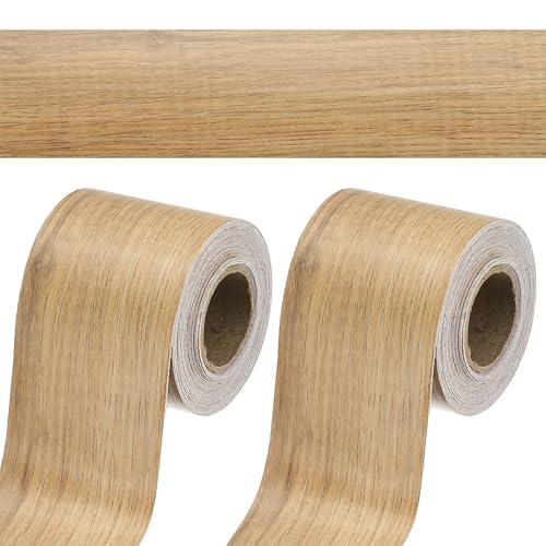 PATIKIL 2 Inch x 66ft Wood Grain Repair Tape, Self Adhesive Realistic Textured Repair Tape Patch for Floor Door Table Cabinets Desk, Gray Oak - color: Gray Oak