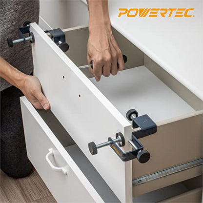POWERTEC 72223 Cabinet Hardware Jig w/Drawer Front Installation Clamps Kit, Precision Marking System and Drawer Face Clamp for Installing Pulls, Knobs, Handles on Cabinet & Drawer - style: Cabinet Hardware Jig + Front Installation Clamps