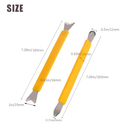 Sealant Finishing Tool Set,Stainless Steelhead Grout Residue Scraper,Caulk Finishing Tool for Corner Flat Surfaces, Durable Grout Smoother with ABS Handle, Seam Repair Kit
