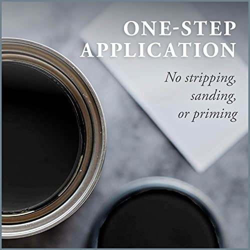 AMY HOWARD AT HOME - One Hour Miracle Paint - Water-Based Enamel - Scrubbable Eggshell Finish Furniture - All In One Paint - No Stripping, Sanding, or Priming - 32 OZ - Black - color: Black
