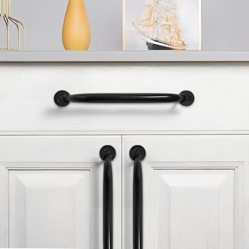 10 Pack 3-1/2 inch Hole Center Matte Black Cabinet Pulls - Heavy Duty Solid Drawer Hardware Handles Kitchen Vanity Bathroom Handles - color: Matte Black, size: 3-1/2"(89mm) Hole Center