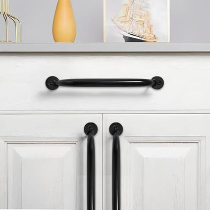 10 Pack 3-1/2 inch Hole Center Matte Black Cabinet Pulls - Heavy Duty Solid Drawer Hardware Handles Kitchen Vanity Bathroom Handles - color: Matte Black, size: 3-1/2"(89mm) Hole Center