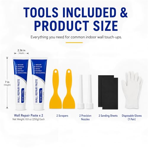 Drywall Repair Kit, 2 Pack 250g Wall Repair Paste with Tools
