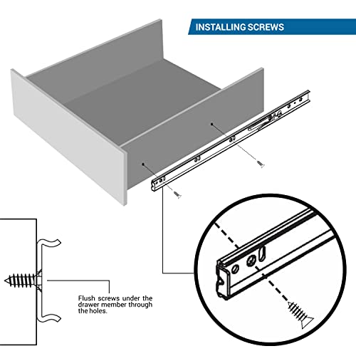 Pair of 12" Rok Hardware Soft Close Drawer Slides, Full Extension, Ball Bearing, 100 lb Weight Capacity - Available in 12", 14", 16", 18", 20", 22" and 24" Lengths - size: 12 Inch