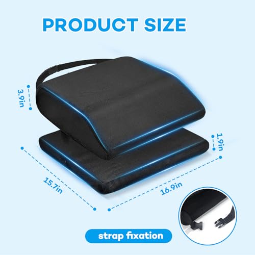 Memory Foam Post Hip Surgery Cushion Adjustable Height Hip Replacement Recovery Cushion with Non Slip Bottom and Strap for for Long Sitting, Cushions for Wheelchair Office Car