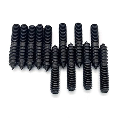 12 Pack 1/4-20 x 1-1/2 Inch Black Hanger Bolts 1/4-20" Double Headed Bolts 1/4 Wood Dowel Screw Self-Tapping Screw Hanger Bolts for Furniture Screws Double Screw Threaded Rods Bolt 37mm Length - size: Black 1/4-20"x1-1/2"-12PCS