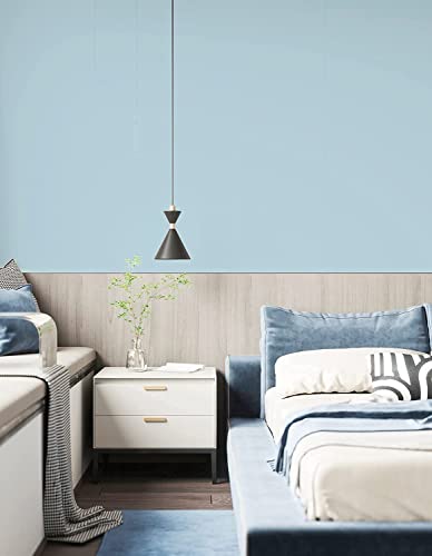 Dimoon 236''x17.7'' Blue Peel and Stick Wallpaper Contact Paper Modern Self Adhesive Wall Paper Removable Renter Friendly Textured Solid Color Shelf Cabinet Vinyl Roll (236''x17.7'',Light Blue) - color: Light Blue, size: 17.7" x 236"