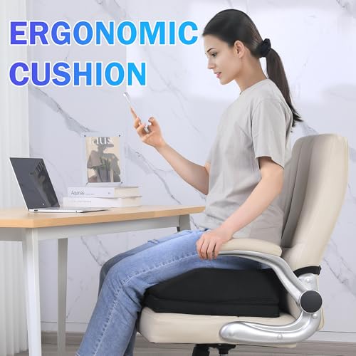 ROYALAY Adjustable Hip Cushion Post Surgery, Memory Foam Hip Replacement Recovery Aids with Strap and Anti-Slip Bottom, Chair Cushion for Long Sitting