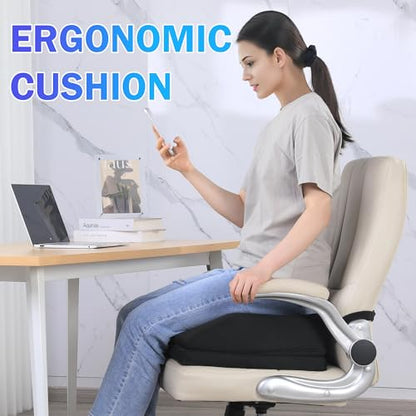 ROYALAY Adjustable Hip Cushion Post Surgery, Memory Foam Hip Replacement Recovery Aids with Strap and Anti-Slip Bottom, Chair Cushion for Long Sitting
