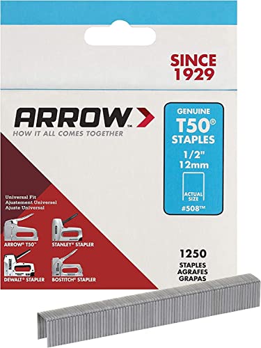 Arrow ET501C Cordless 5-in-1 Professional Staple and Nail Gun & 18-Gauge Steel Brad Nails for Molding, Cabinets, Framing, Trim, and Finishing, 1000 Pack & Heavy Duty T50 1/2-Inch Staples, 1250-Pack