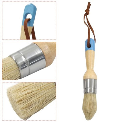 3 Pcs Chalk Paint Brush Set, Natural Bristle Brush for Makeover
