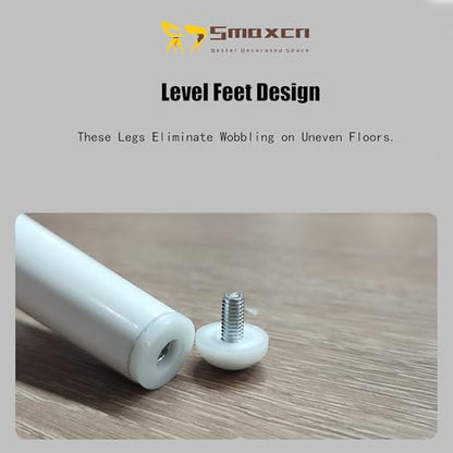 4pcs 4 3/4 inch (12cm) White Metal Furniture with Level Feet - color: White, size: 4 6/8 inch