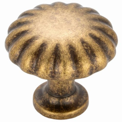 Antique Brass Cabinet Knobs Round Cabinet Pulls 10 Pack 2510 - color: Antique Brass, size: Single Hole