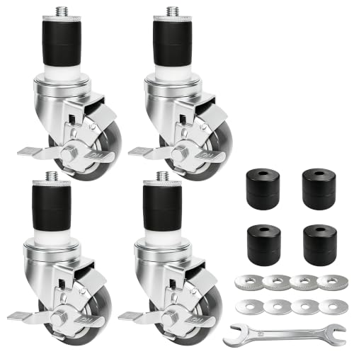 MySit 3 Inch Expanding Stem Casters Set of 4 - size: 3 INCH