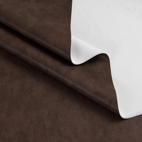 Faux Leather Vinyl Upholstery Fabric by The Yard, 55" W 1.3mm Thick Soft Anti-Scratch Durable Marine Vinyl Fabric Synthetic Leather for Sofa Bags Chairs Car Seats DIY Crafts, 8 Yards (Brownish Red) - color: Brownish Red, size: 8 Yards