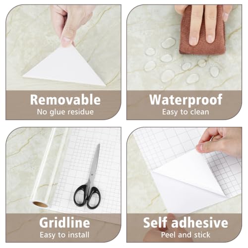 Beige Marble Countertop Peel and Stick Waterproof Contact Paper