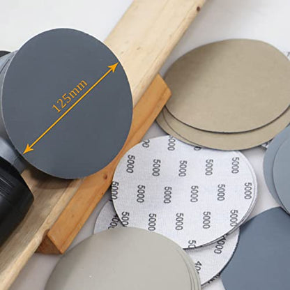 32PCS 5 inch No Hole #1000-#7000 Wet Dry Sanding Discs 1000 1200 1500 2000 3000 4000 5000 7000 Grit Sandpaper Compatible for Random Orbital Sanders (#1000-#7000 8Kind Grit Each 4PCS) - style: #1000-#7000 8Kind Grit Each 4PCS