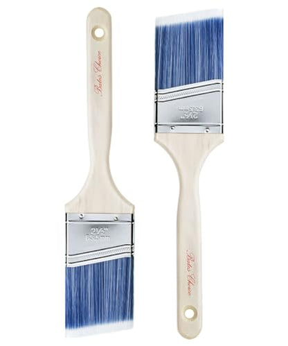 Bates Paint Brushes - 2.5 Inches Angle Brushes, 2 Pack, Treated Wood Handle for Walls, Stain, Furniture Painting - color: Wood Handle Angle, size: 2 Pack, 2.5"