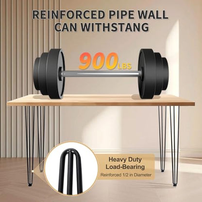 26 Inch Hairpin Table Legs , 3 Rods, Black, , 4PCS, 900 Lbs Load Capacity - size: 26in