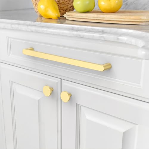 Amerdeco 10 Pack ZH0005MGP Brushed Gold Cabinet Pulls 10" - color: Brushed Gold, size: 10" hole center