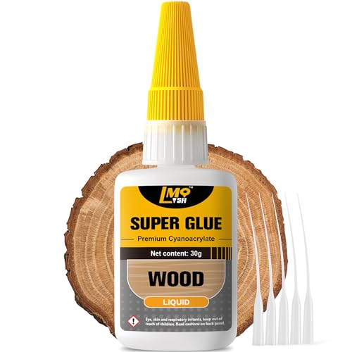 Wood Super Glue 30g, Clear Cyanoacrylate Adhesive for Furniture Woodworking - size: 1oz-thin