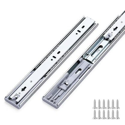 10 Pairs Soft Close Heavy Duty Metal Ball Bearing Full Extension Dresser Drawer Slides - 22 Inches, Side Mount, Silver - size: 22 Inch