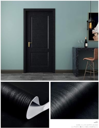 tiltil Black Wood Peel and Stick Wallpaper Wood Contact Paper 17.7" × 787" - size: 17.7" x 787"
