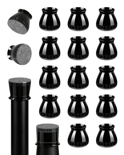 24 Pcs Chair Leg Floor Protectors for Hardwood Floors - color: Black（24pcs）, size: Round L