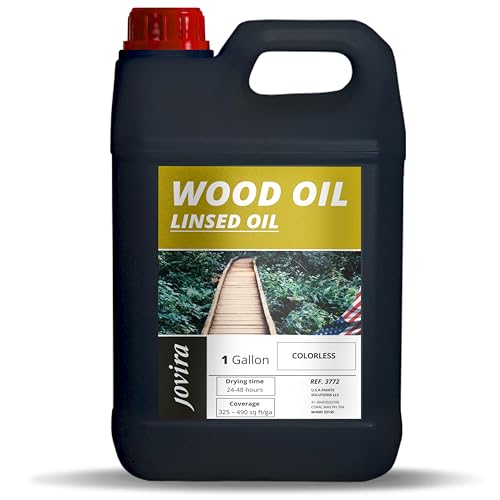 Linseed Oil. Natural Varnish (100% Pure) Nourishment, protection and care for wood, furniture. (1 Gallon) - size: 128 Fl Oz (Pack of 1)