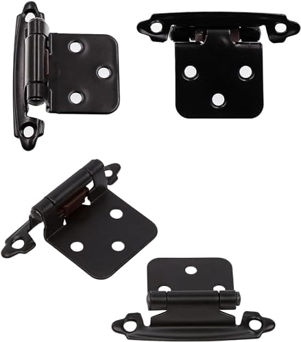 DecoBasics Cabinet Hinges for Kitchen Cabinets -1/2" Overlay (Variable) -Self Closing Kitchen Cabinet Hinges Face Frame Flush Mount w/Bumpers & Upgraded Screws - size: 50 Pack