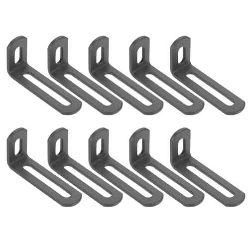 uxcell 10 Pcs Adjustable Right Angle Brackets 2.6"x1.2"x0.7" Deep Grey - color: Deep Grey, size: 2.6"x1.2"x0.7"