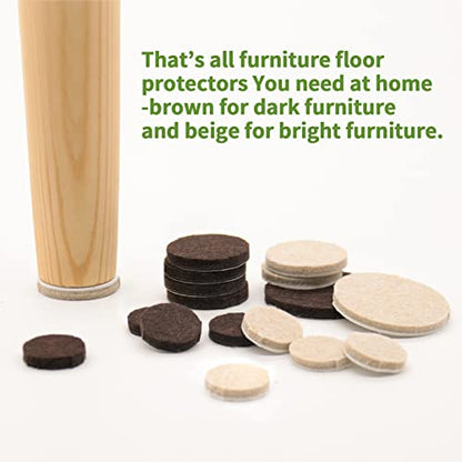 Felt Furniture Pads for Hardwood Floors 68 PCS, Round, Beige - size: 68PCS Value Pack Round Beige