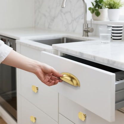 12 Pack Brushed Gold zinc Alloy Solid Cabinet Knobs,Single Hole Drawer Square knob Handles for Cabinets and Dresser Drawers Rustic 877 - color: Brushed Gold, size: 12 Pack