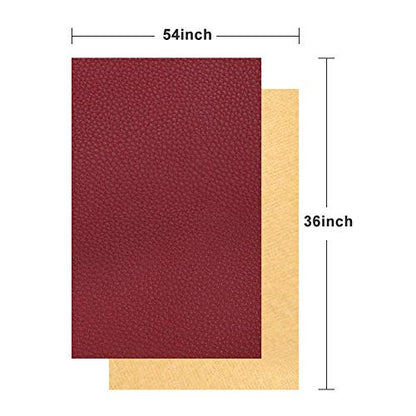 TORRAMI Soft Faux Leather Fabric, 1 Yard 54 x 36 in, Burgundy PU Leather - color: Burgundy, size: 1 Yard (54 x 36 inch)