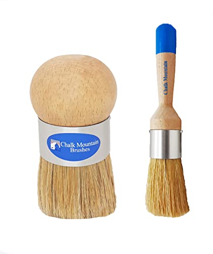Original Design Palm Wax Brush & Small Round Paint Brush 2 Pack