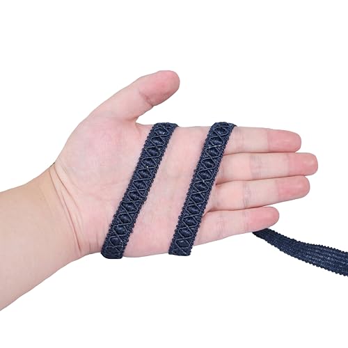 Gimp Braid Trim, 5 Yards 0.59 Inch Fabric Trim, Navy - color: Navy, size: 5yard