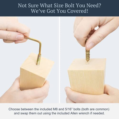 Airy Abode Premium Ash Wood Square Furniture Legs (Full Install Kit) - Pick Your Size and Color - color: Natural Ash Wood, size: 4 Inches