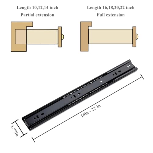 2 Pairs Soft Close Drawer Slides 20 inch Full Extension Heavy Duty Drawer Slides Ball Bearing Metal Drawer Runners Rails Track - size: 20 in.