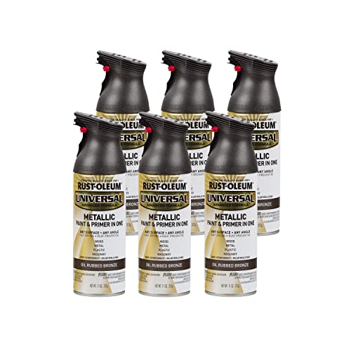 Rust-Oleum Universal All Surface Metallic Spray Paint, Oil Rubbed Bronze - color: Oil Rubbed Bronze, size: 11 Ounce (Pack of 6)