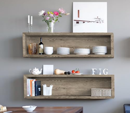 GloryTik 393.7"X17.7" Grey Brown Wood Grain Contact Paper Faux Wood Peel and Stick Wallpaper Wood Removable Self Adhesive Waterproof Wallpaper - color: Grey Brown, size: 17.7" x 393.7"