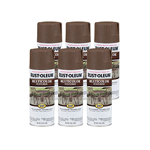 Rust-Oleum Stops Rust Multi-Color Textured Spray Paint, Autumn Brown - color: Autumn Brown, size: 12 Ounce (Pack of 6)