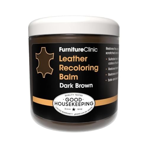 Furniture Clinic Leather Recoloring Balm, Dark Brown Leather Dye - color: Dark Brown, size: Balm