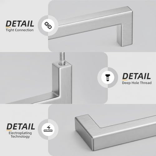 Goldenwarm 30 Pack 6-1/4" Brushed Nickel Cabinet Pulls Cabinet Handles - color: Brushed Nickel, size: 6-1/4in Hole Centers