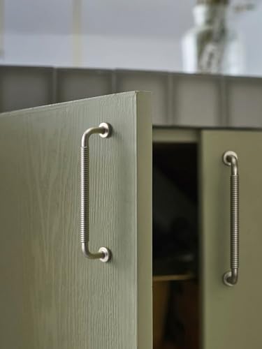 10 Pack Brushed Nickel Cabinet Pulls 5" Hole Center Silver Drawer Handles Kitchen Cupboard Bathroom Dresser Cabinet Hardware Spiral Zinc Alloy - size: 5"(128mm) Hole Center, style: 10 Pack