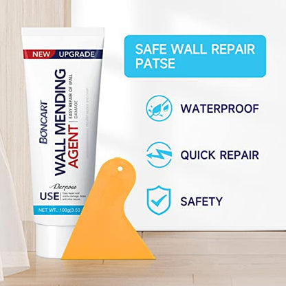 BONCART Spackle Wall Repair Kit, 3-Pack Wall Mending Agent with Tools - style: 3Pack & Wall Patch