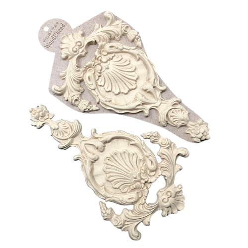 WoodUbend WUB1729 Pack of 2 Decorative Drops - Wood Appliques - Heat Bendable & Flexible Onlays 30.5x17.5cm - DIY Craft, Furniture & Home Decor-Easy to Apply & Paint - Reusable Decorative Decals - size: WUB1729