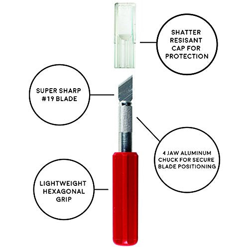Excel Blades K5 Heavy Duty Hobby Knife with Safety Cap, Hexagonal Plastic Grip Handle
