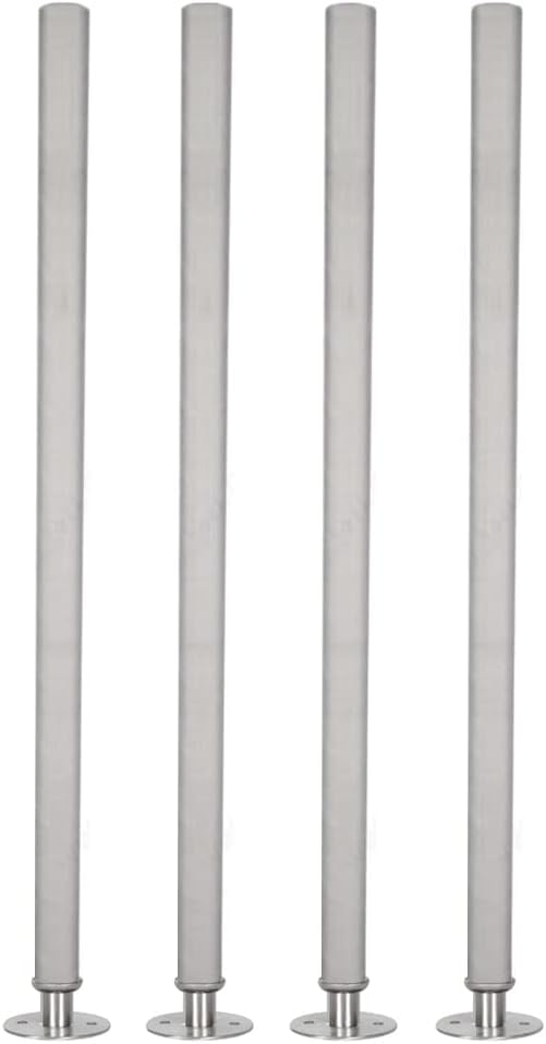 35" Galvanized Steel Table Legs, Set of 4, Flanged Feet - size: 35" Legs 4 Pack